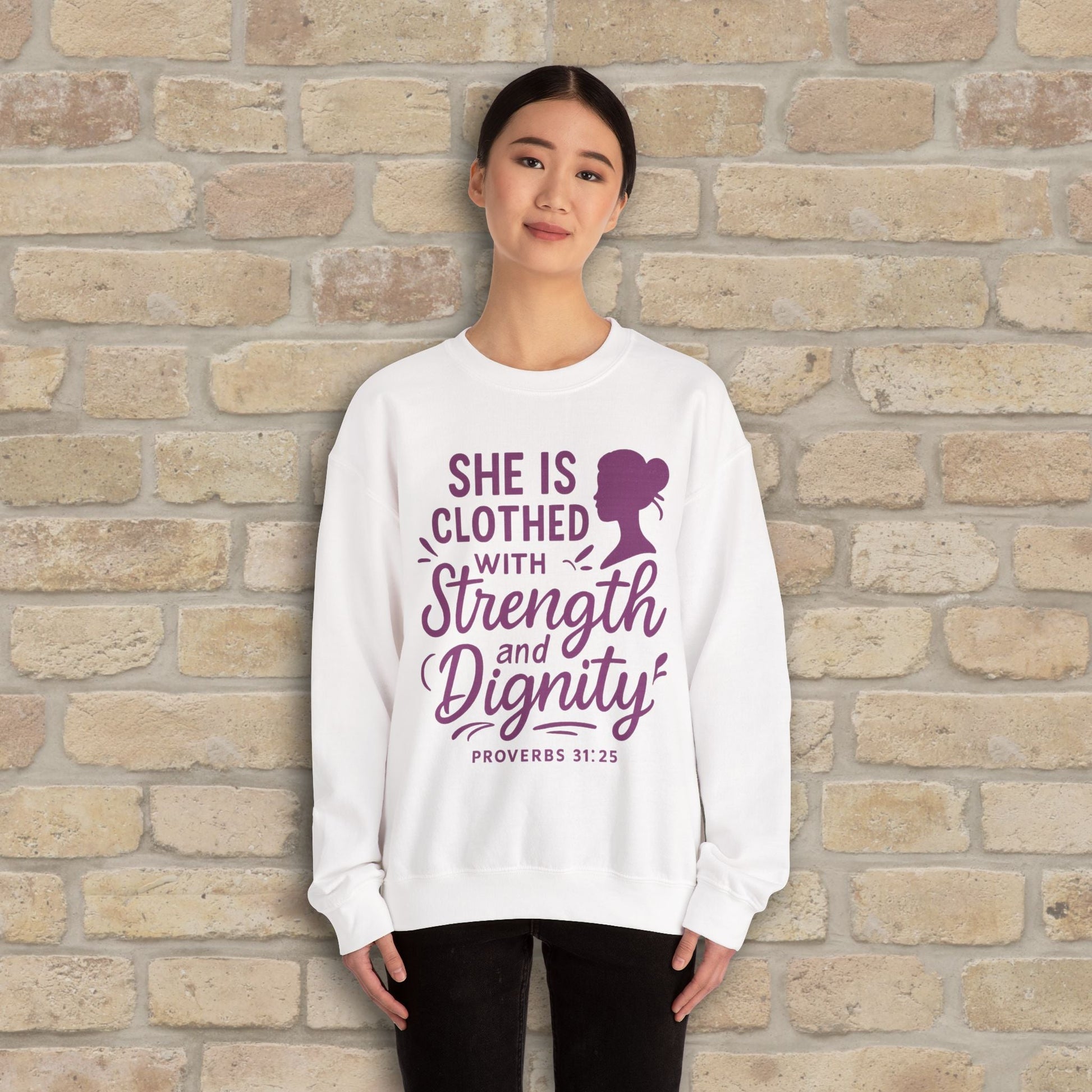Mostly Text Her Dignified Strength Sweatshirt - Vibrant Styles