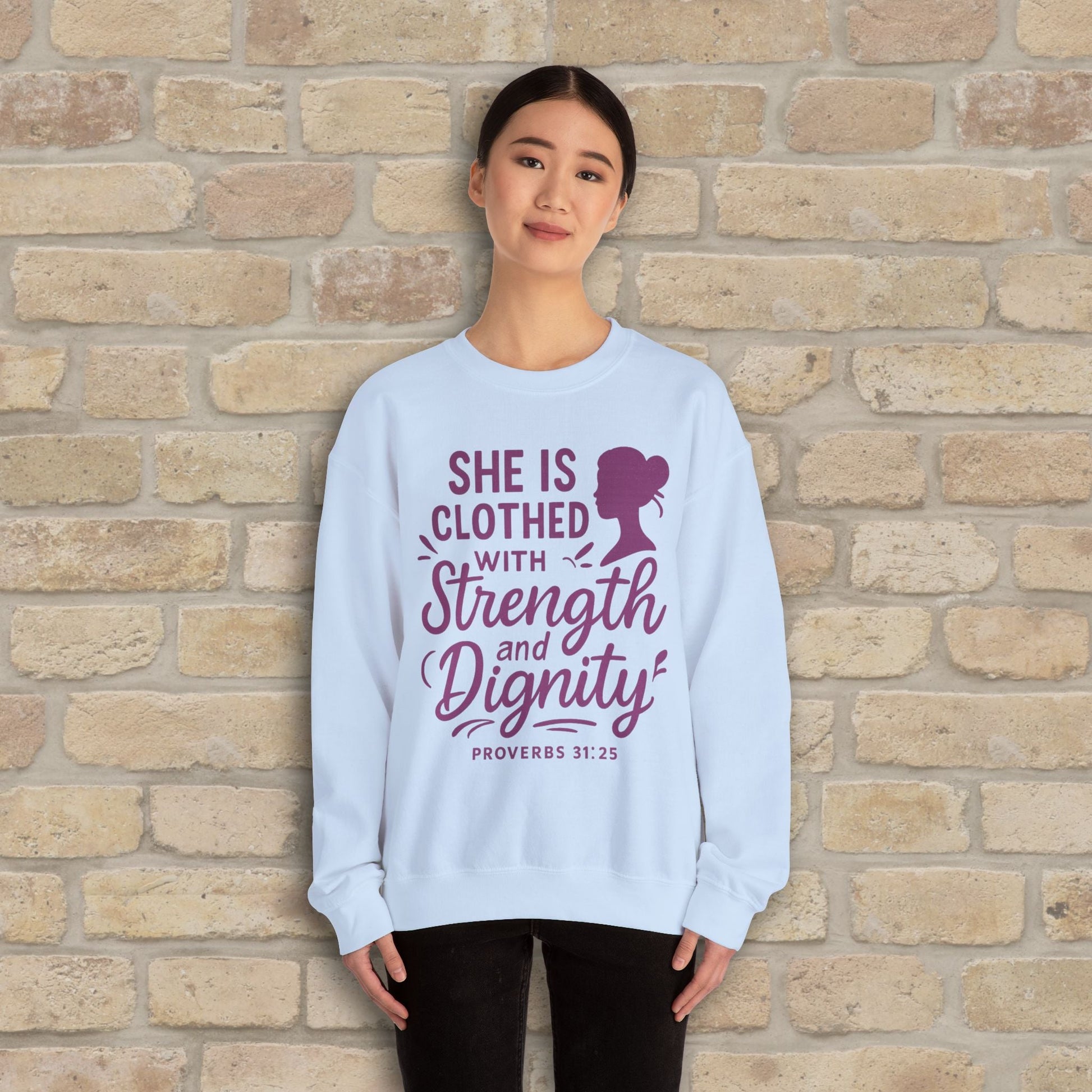 Mostly Text Her Dignified Strength Sweatshirt - Vibrant Styles