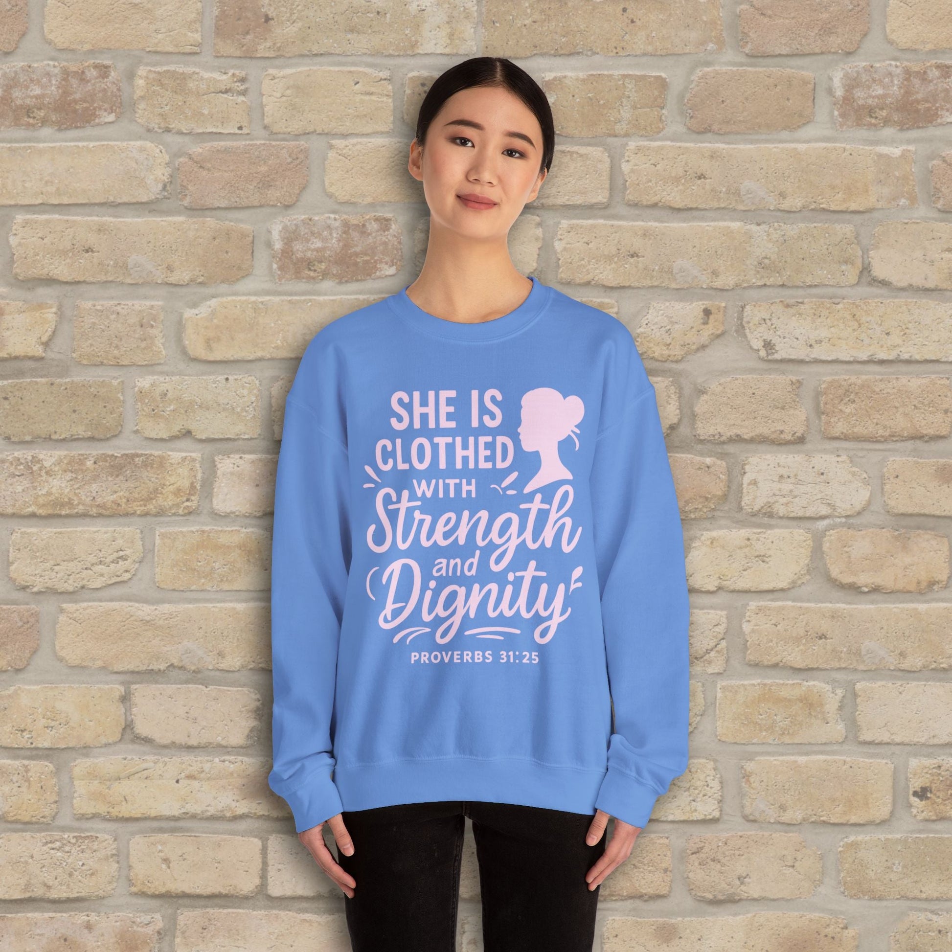 Mostly Text Her Dignified Strength Sweatshirt - Vibrant Styles