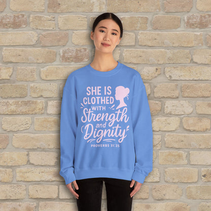 Mostly Text Her Dignified Strength Sweatshirt - Vibrant Styles
