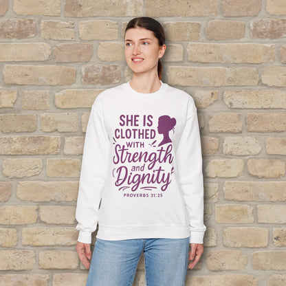 Mostly Text Her Dignified Strength Sweatshirt - Vibrant Styles