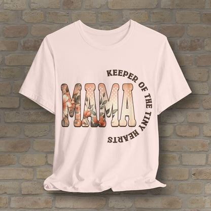 T-Shirt Keeper of the Tiny Hearts – Floral Mama Tee - Vibrant Styles