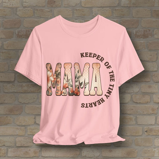 T-Shirt Keeper of the Tiny Hearts – Floral Mama Tee - Vibrant Styles