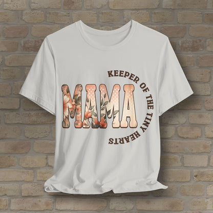 T-Shirt Keeper of the Tiny Hearts – Floral Mama Tee - Vibrant Styles