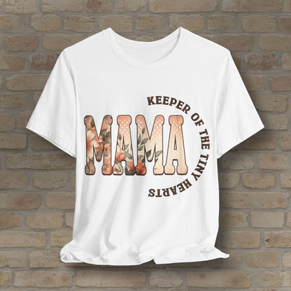 T-Shirt Keeper of the Tiny Hearts – Floral Mama Tee - Vibrant Styles