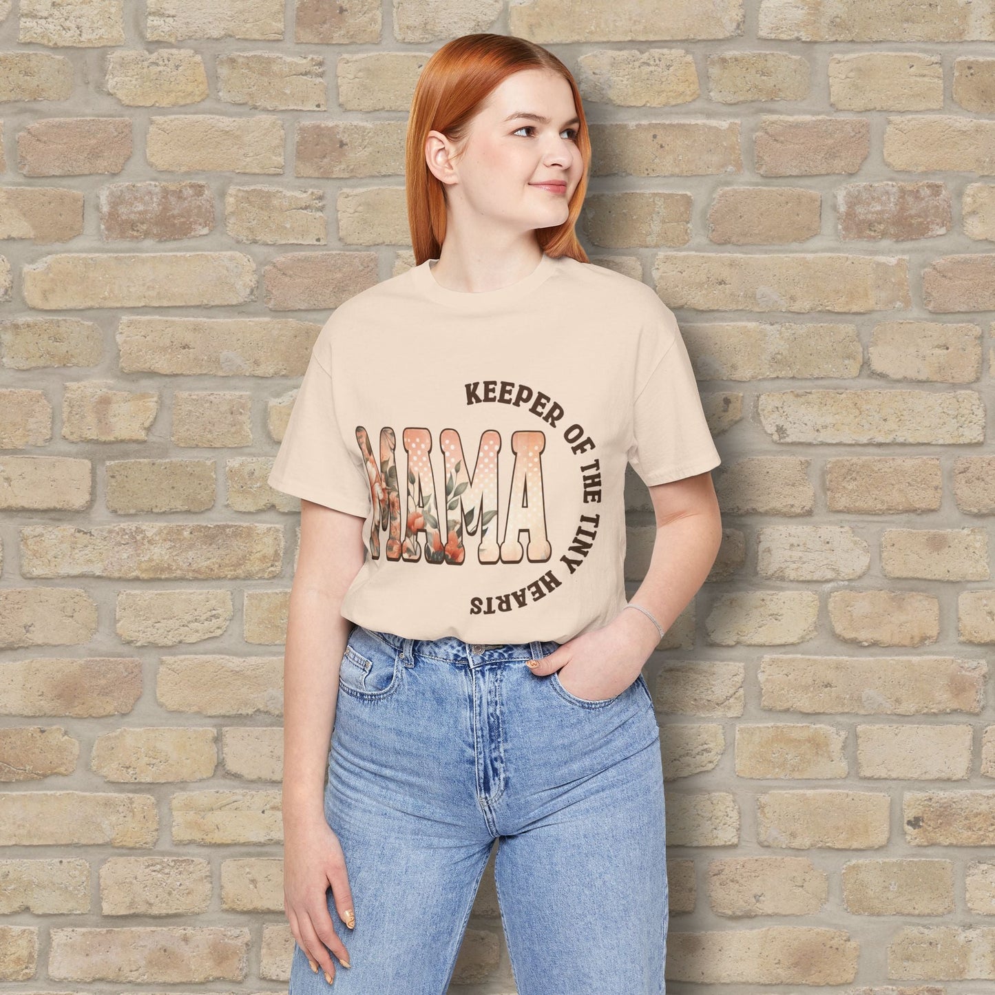 T-Shirt Keeper of the Tiny Hearts – Floral Mama Tee - Vibrant Styles