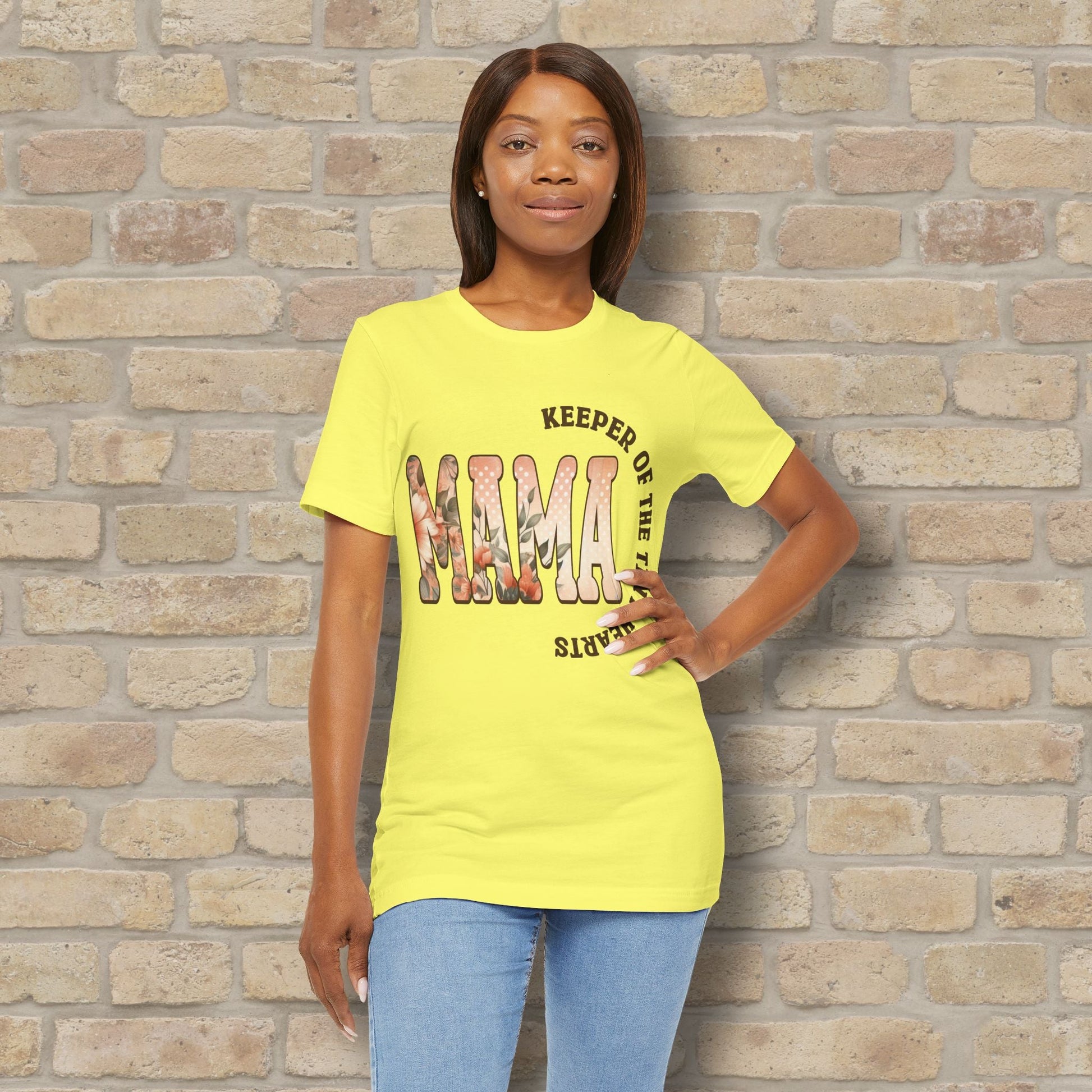 T-Shirt Keeper of the Tiny Hearts – Floral Mama Tee - Vibrant Styles