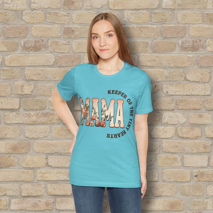 T-Shirt Keeper of the Tiny Hearts – Floral Mama Tee - Vibrant Styles