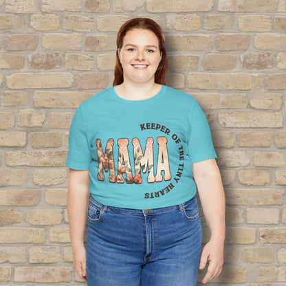 T-Shirt Keeper of the Tiny Hearts – Floral Mama Tee - Vibrant Styles