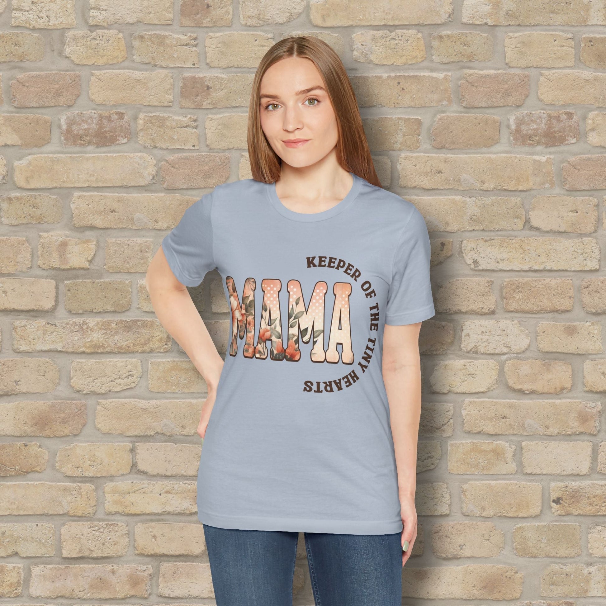 T-Shirt Keeper of the Tiny Hearts – Floral Mama Tee - Vibrant Styles