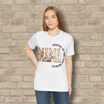 T-Shirt Keeper of the Tiny Hearts – Floral Mama Tee - Vibrant Styles