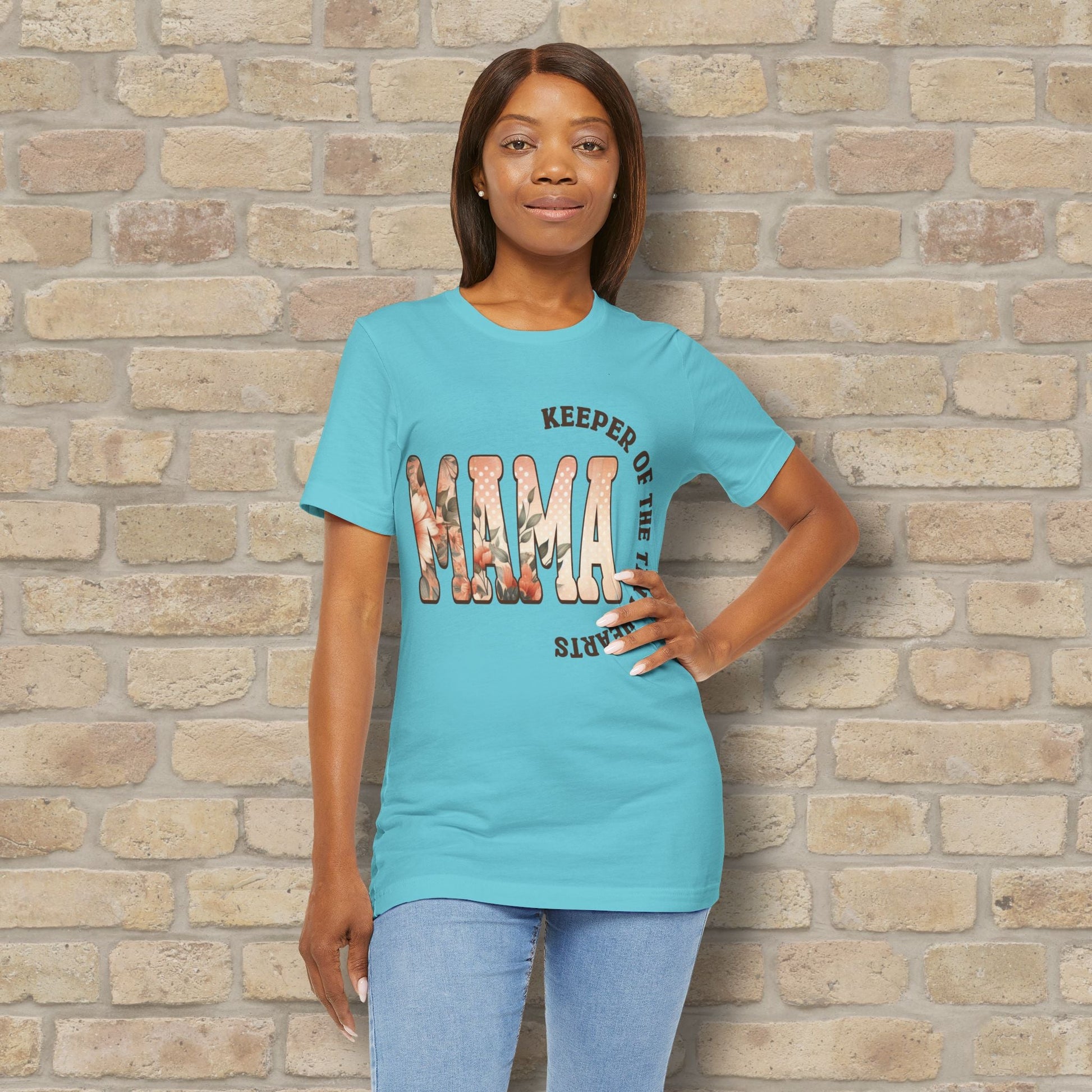 T-Shirt Keeper of the Tiny Hearts – Floral Mama Tee - Vibrant Styles