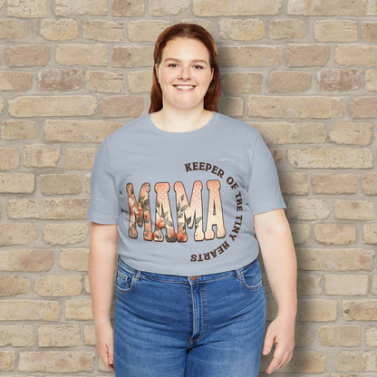 T-Shirt Keeper of the Tiny Hearts – Floral Mama Tee - Vibrant Styles
