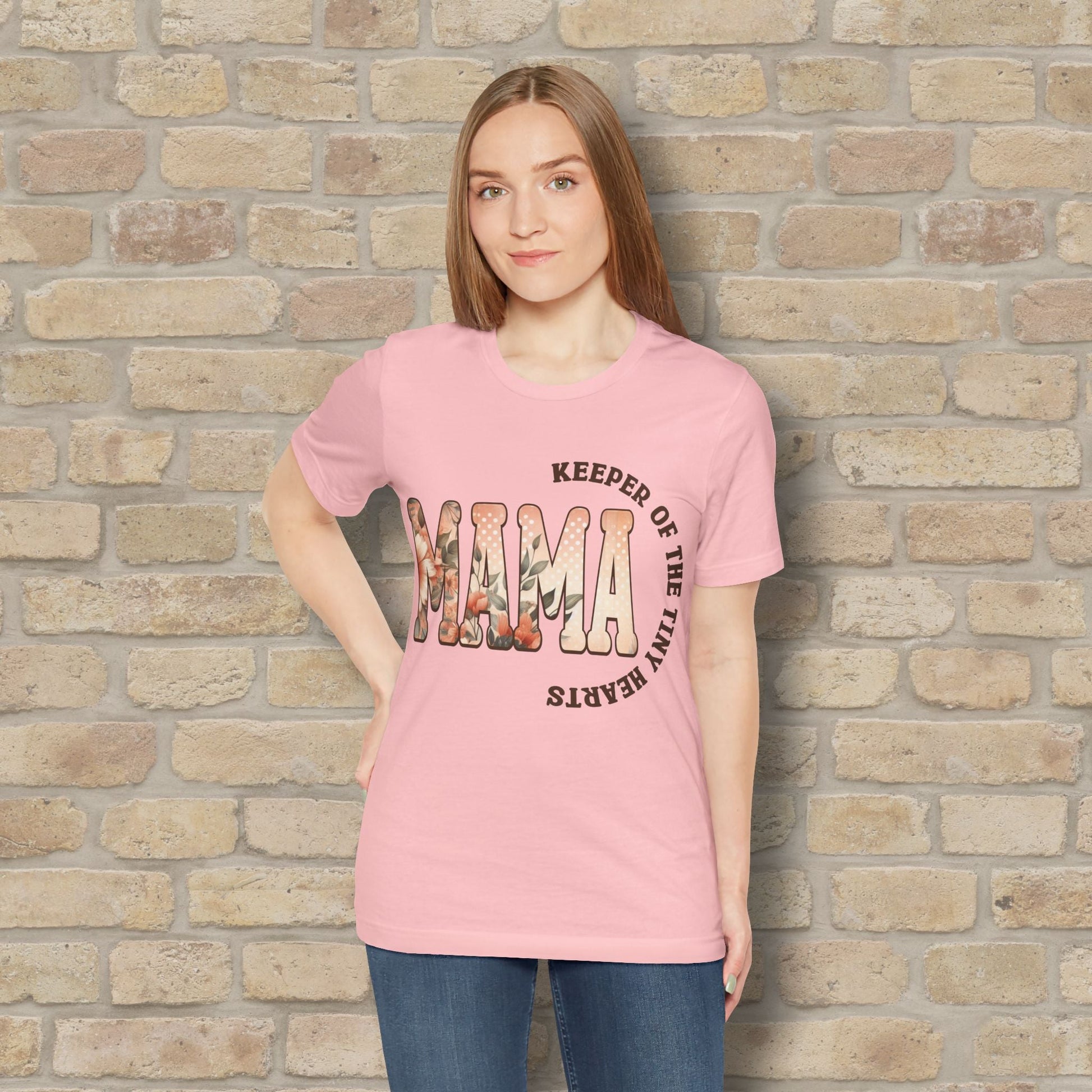 T-Shirt Keeper of the Tiny Hearts – Floral Mama Tee - Vibrant Styles
