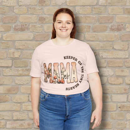 T-Shirt Keeper of the Tiny Hearts – Floral Mama Tee - Vibrant Styles