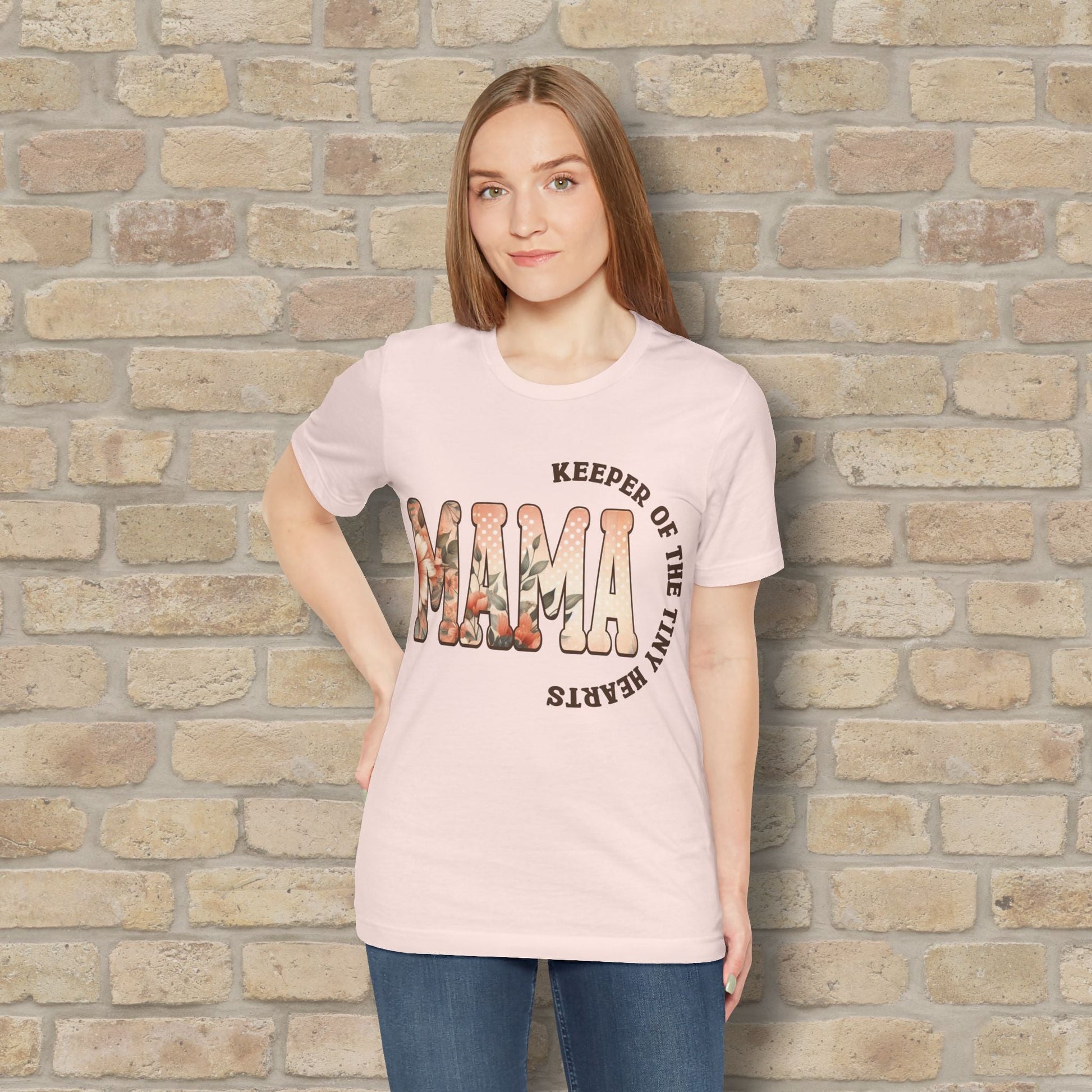 T-Shirt Keeper of the Tiny Hearts – Floral Mama Tee - Vibrant Styles