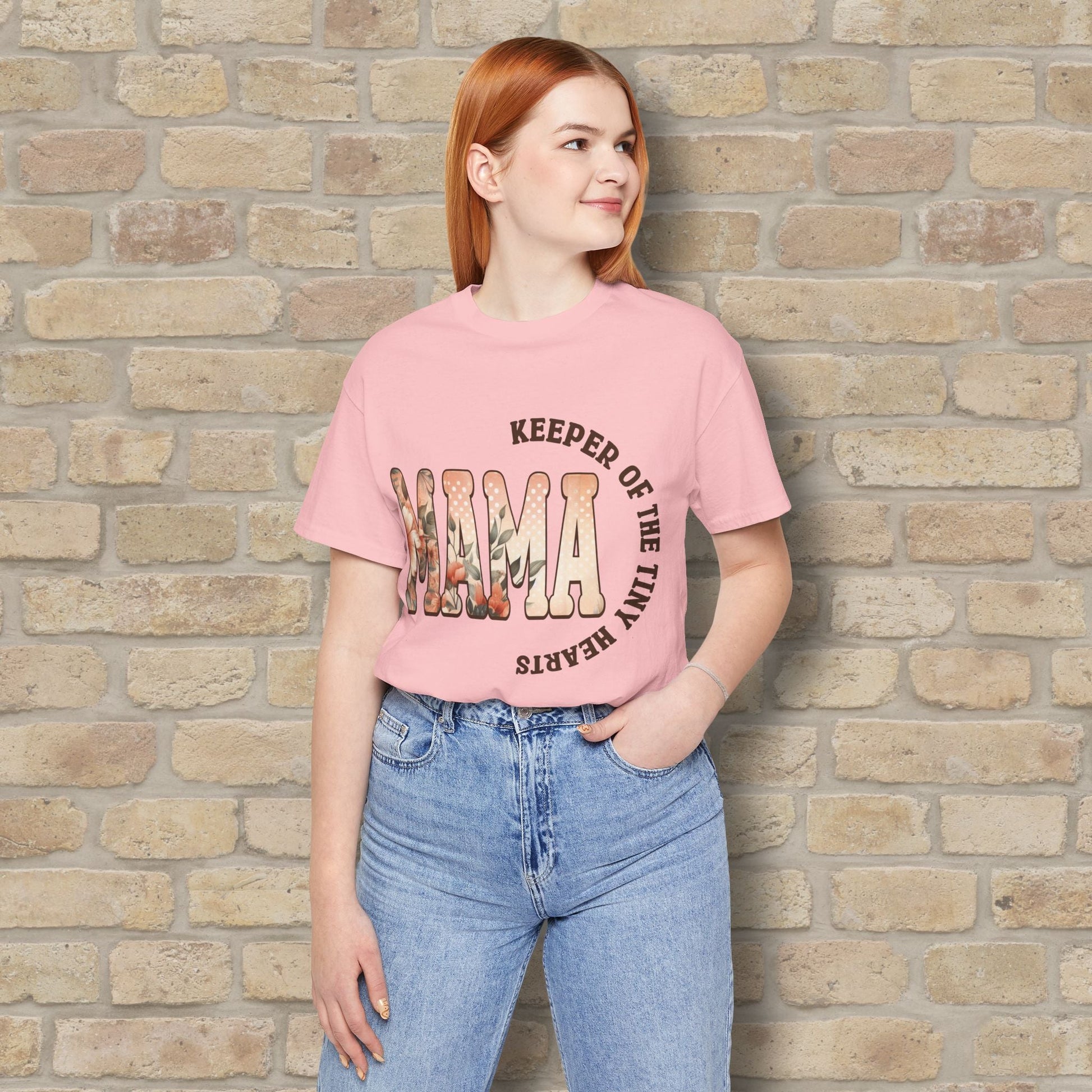 T-Shirt Keeper of the Tiny Hearts – Floral Mama Tee - Vibrant Styles