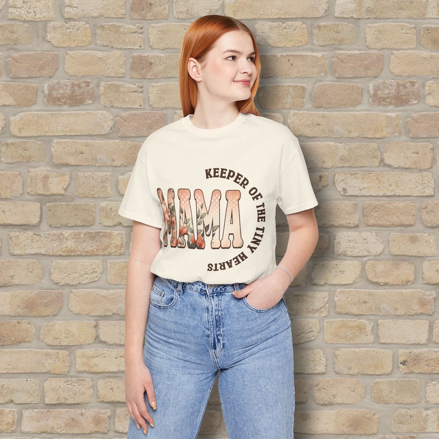 T-Shirt Keeper of the Tiny Hearts – Floral Mama Tee - Vibrant Styles