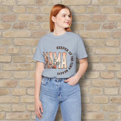 T-Shirt Keeper of the Tiny Hearts – Floral Mama Tee - Vibrant Styles