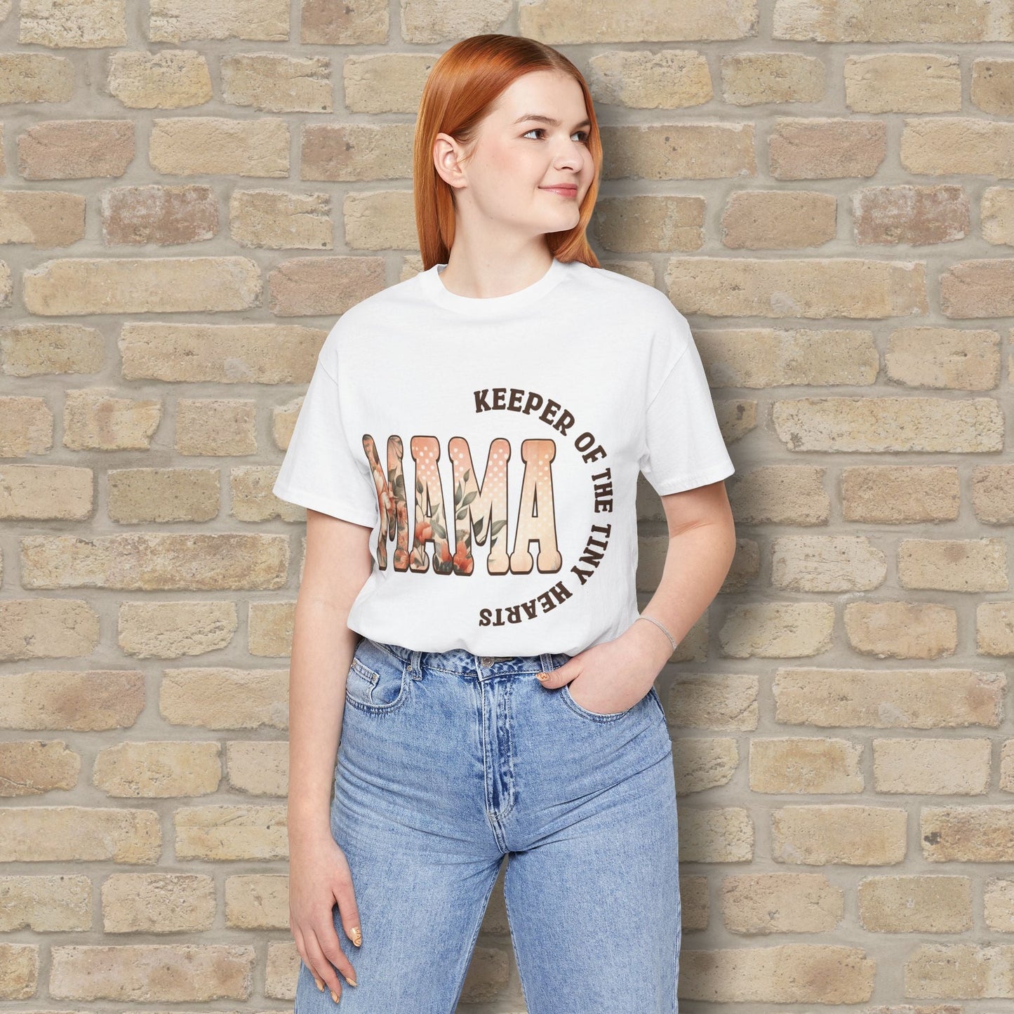 T-Shirt Keeper of the Tiny Hearts – Floral Mama Tee - Vibrant Styles