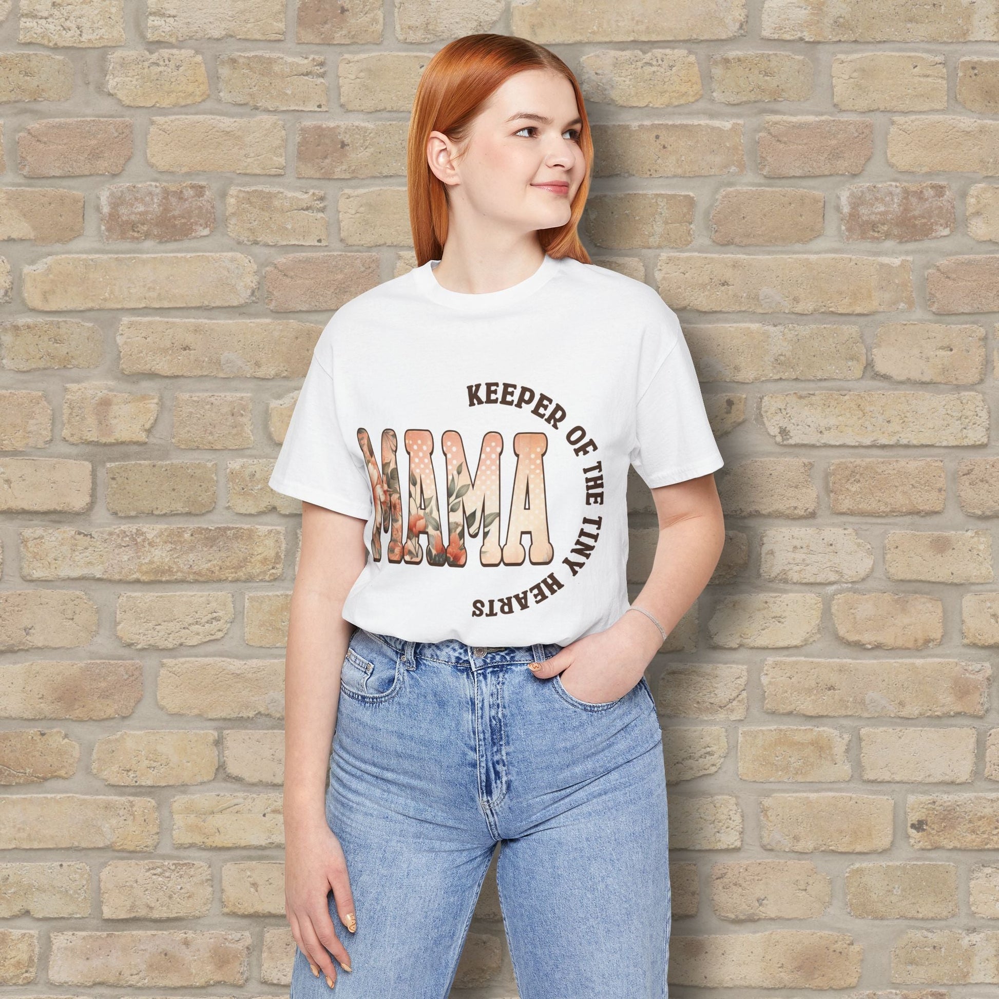T-Shirt Keeper of the Tiny Hearts – Floral Mama Tee - Vibrant Styles