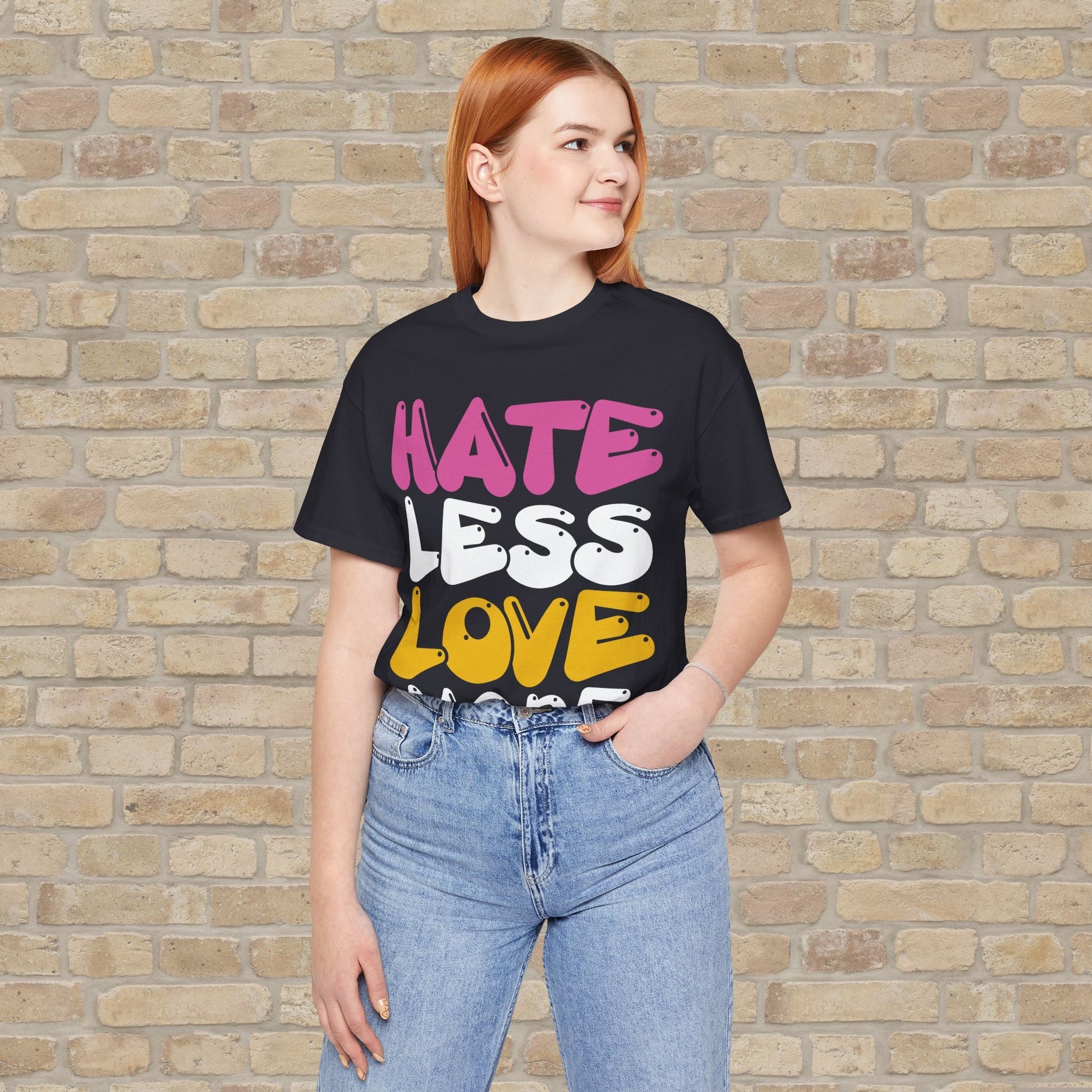 Text Only Love More Tee - Vibrant Styles