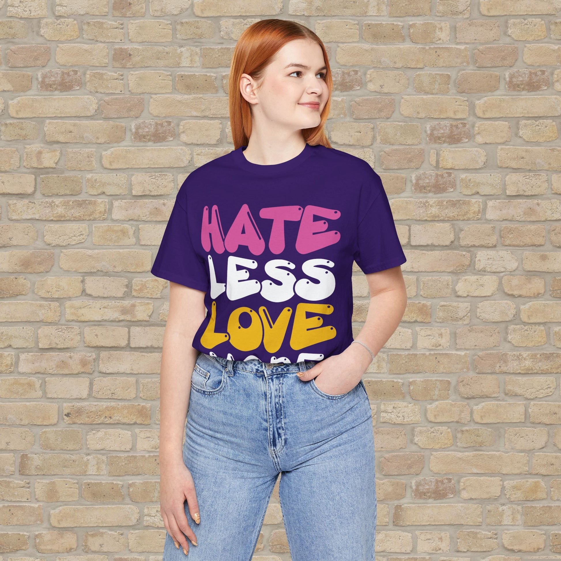Text Only Love More Tee - Vibrant Styles
