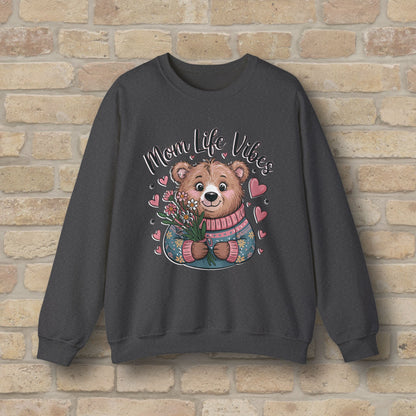 Graphic & Text Mama Bear Life Vibes Sweatshirt - Vibrant Styles