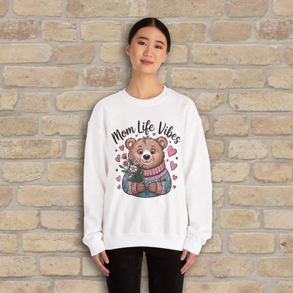 Graphic & Text Mama Bear Life Vibes Sweatshirt - Vibrant Styles