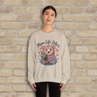 Graphic & Text Mama Bear Life Vibes Sweatshirt - Vibrant Styles