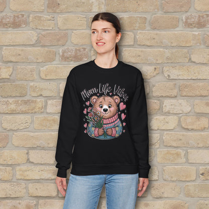 Graphic & Text Mama Bear Life Vibes Sweatshirt - Vibrant Styles