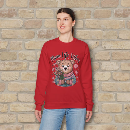 Graphic & Text Mama Bear Life Vibes Sweatshirt - Vibrant Styles