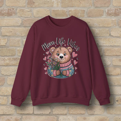 Graphic & Text Mama Bear Life Vibes Sweatshirt - Vibrant Styles