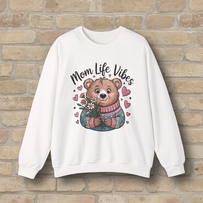 Graphic & Text Mama Bear Life Vibes Sweatshirt - Vibrant Styles