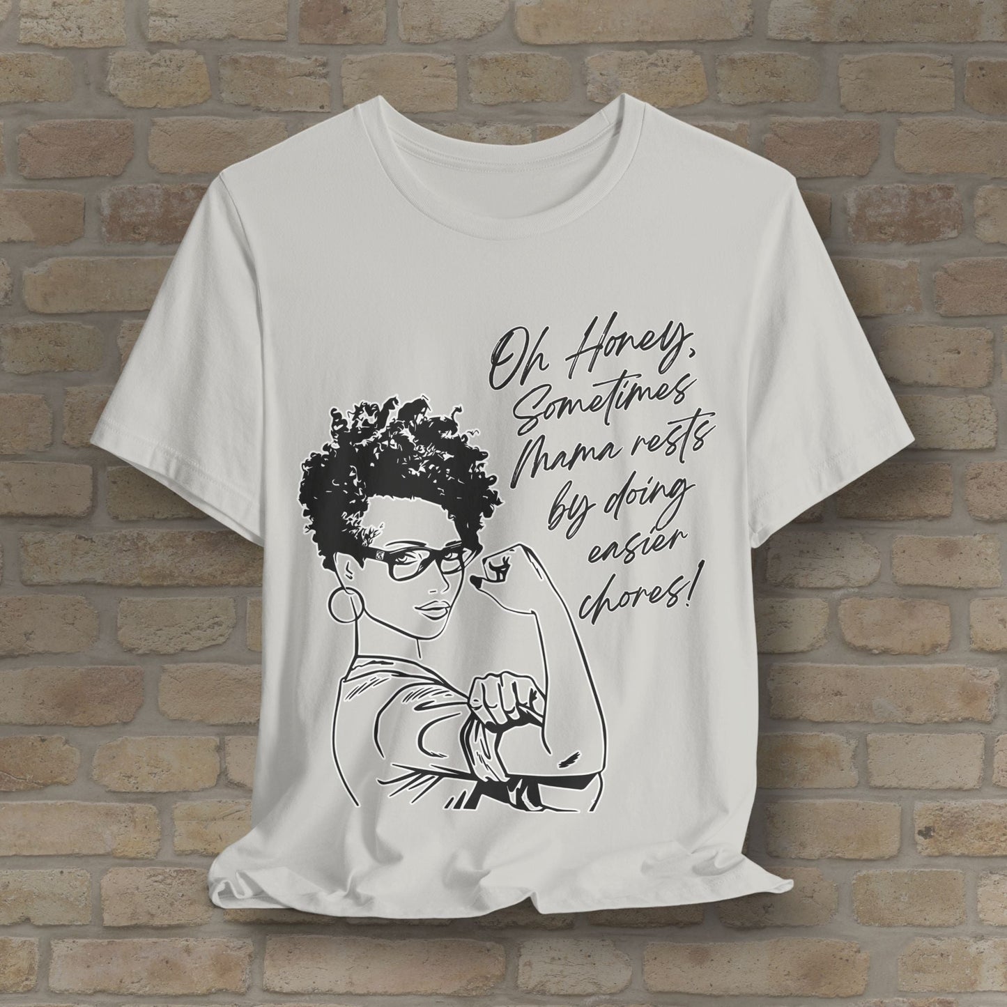 Graphic & Text Mama Rests By Doing Easier Chores Tee - Vibrant Styles