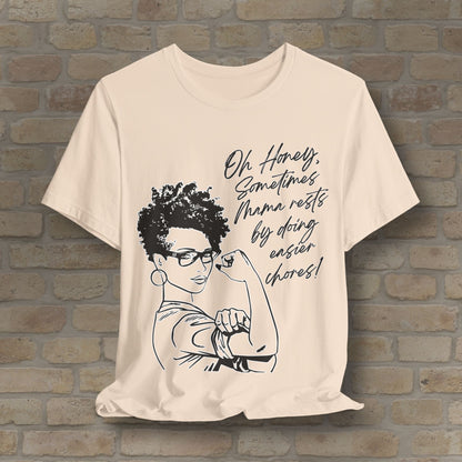 Graphic & Text T-Shirts Mama Rests By Doing Easier Chores Tee - Vibrant Styles