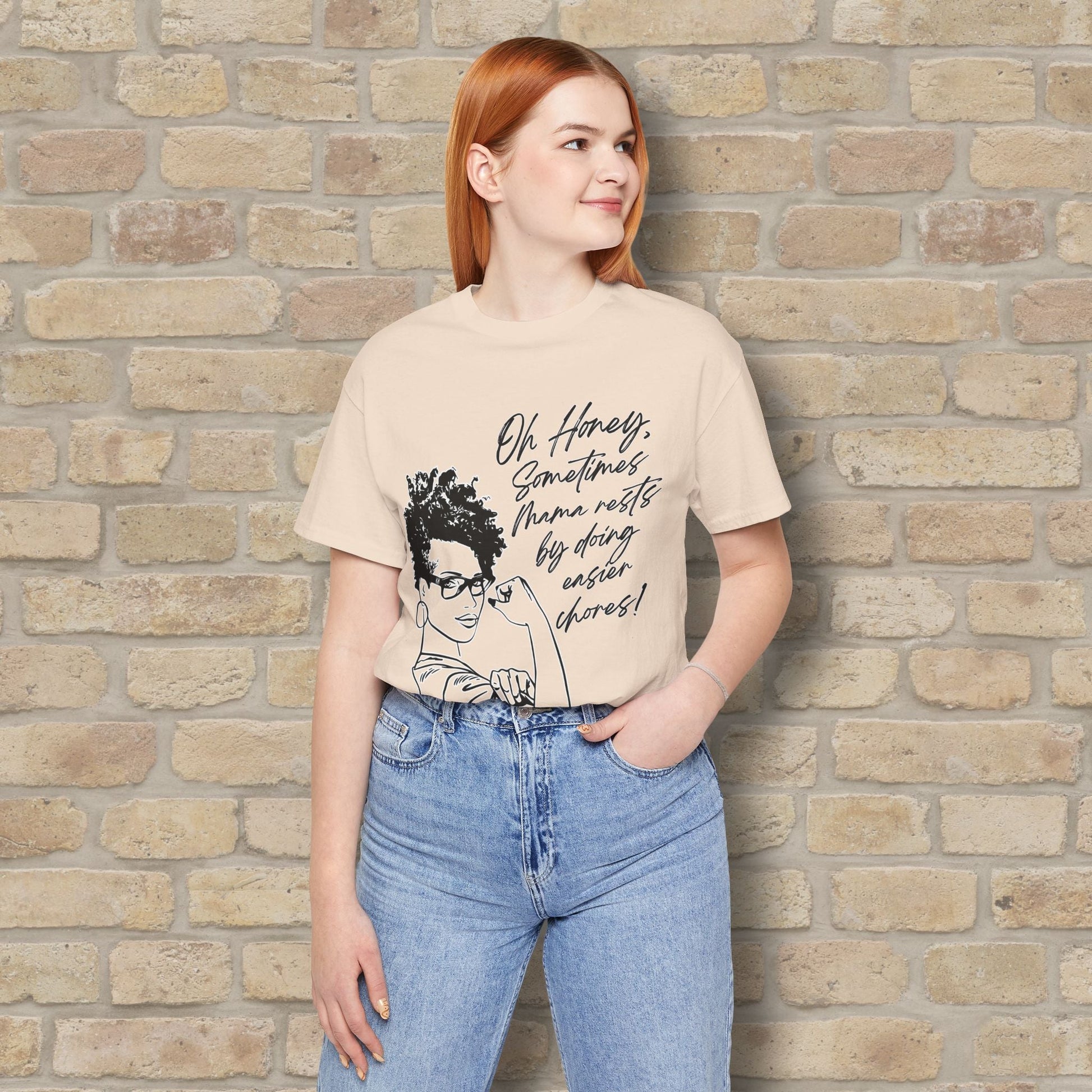 Graphic & Text T-Shirts Mama Rests By Doing Easier Chores Tee - Vibrant Styles