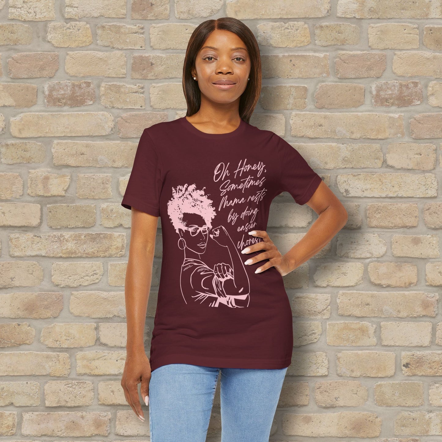 Graphic & Text T-Shirts Mama Rests By Doing Easier Chores Tee - Vibrant Styles