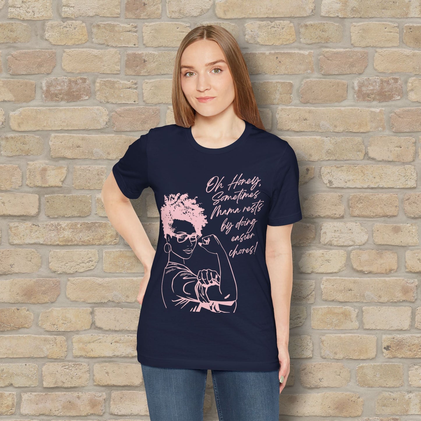 Graphic & Text Mama Rests By Doing Easier Chores Tee - Vibrant Styles