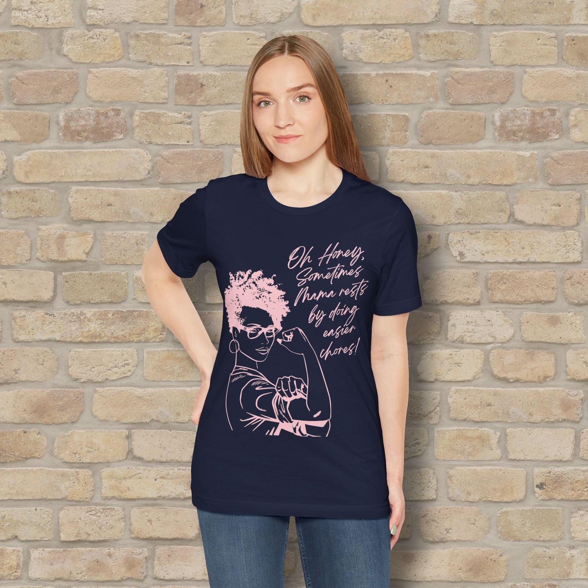 Graphic & Text Mama Rests By Doing Easier Chores Tee - Vibrant Styles