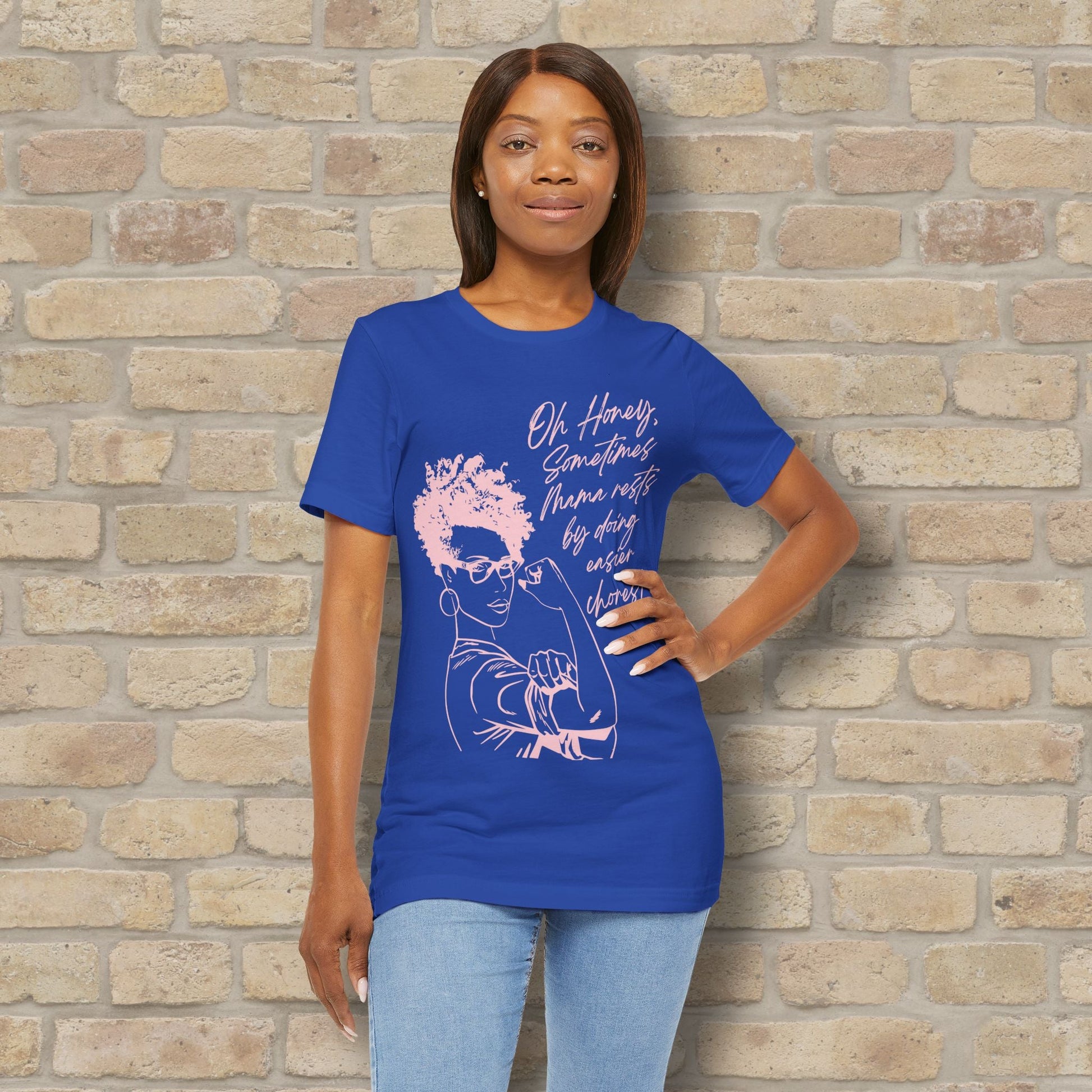 Graphic & Text Mama Rests By Doing Easier Chores Tee - Vibrant Styles