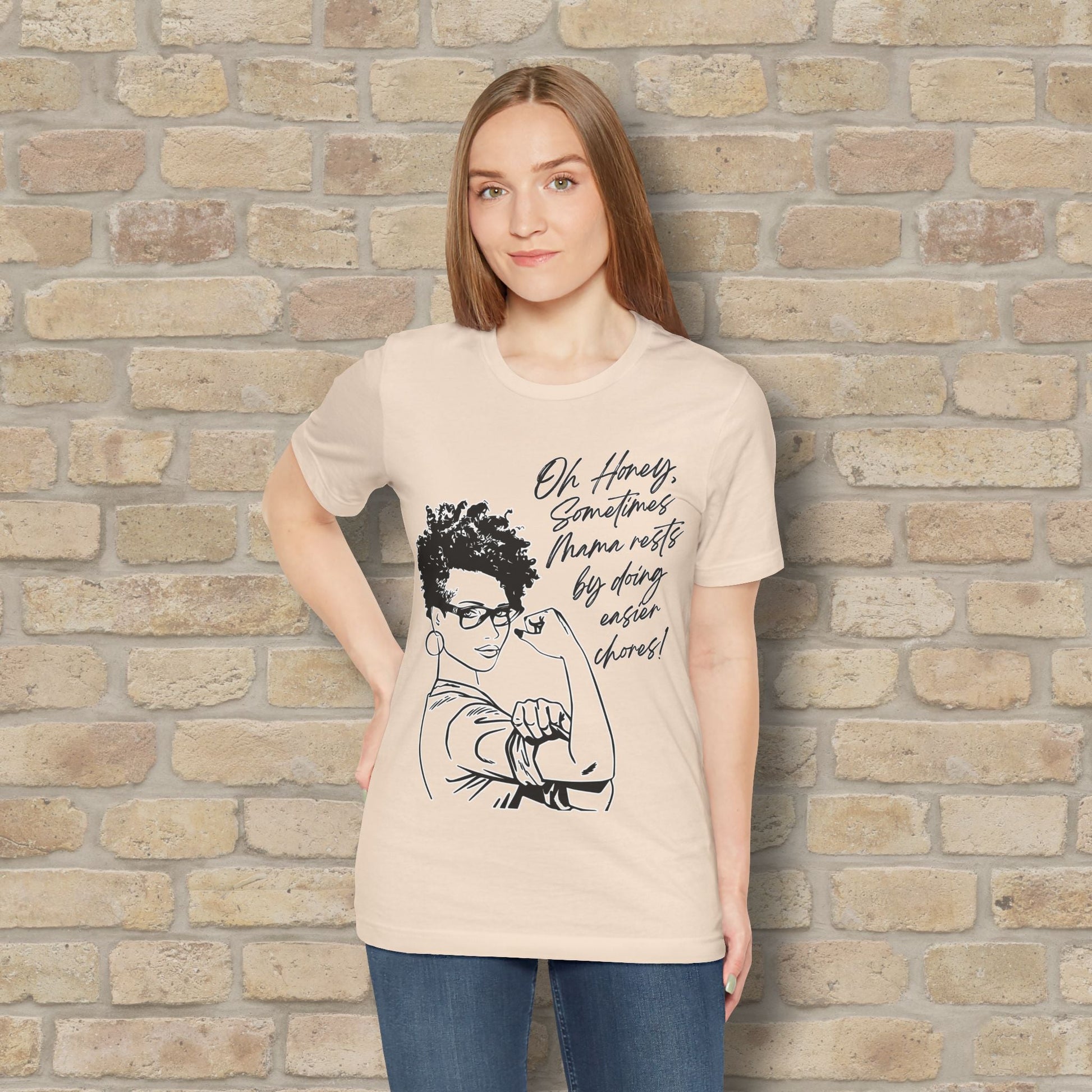 Graphic & Text T-Shirts Mama Rests By Doing Easier Chores Tee - Vibrant Styles