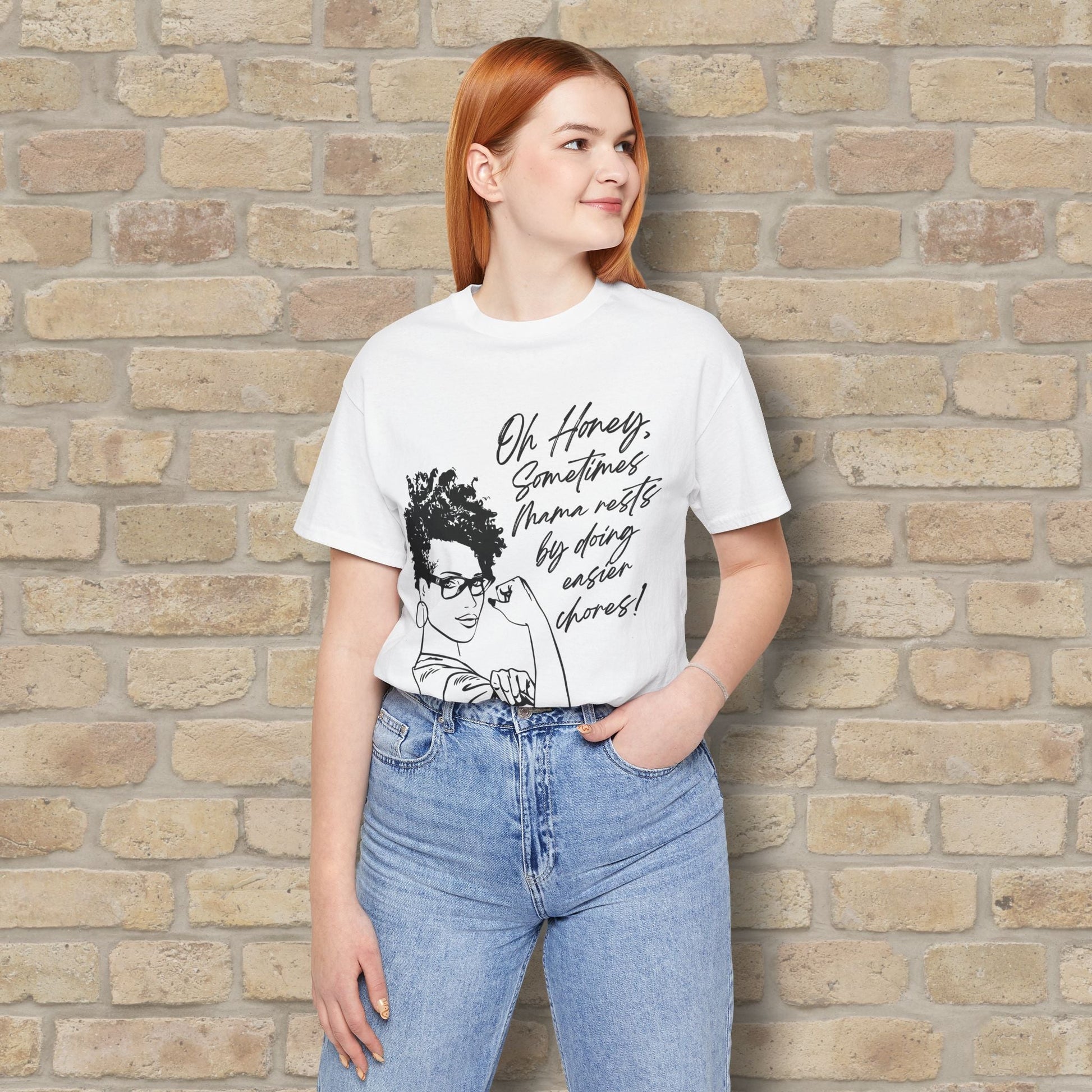 Graphic & Text T-Shirts Mama Rests By Doing Easier Chores Tee - Vibrant Styles