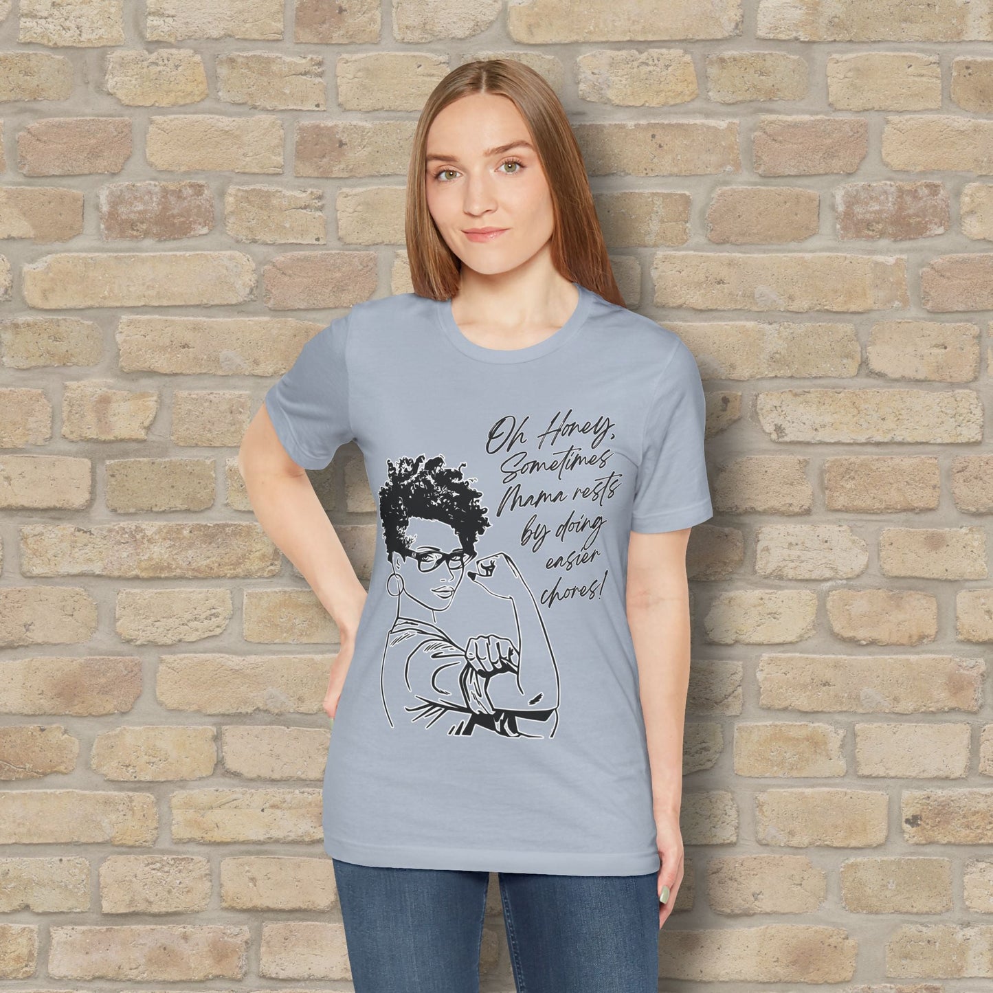 Graphic & Text Mama Rests By Doing Easier Chores Tee - Vibrant Styles