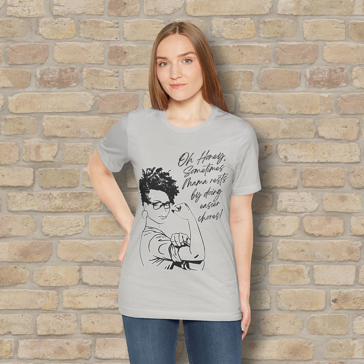 Graphic & Text T-Shirts Mama Rests By Doing Easier Chores Tee - Vibrant Styles