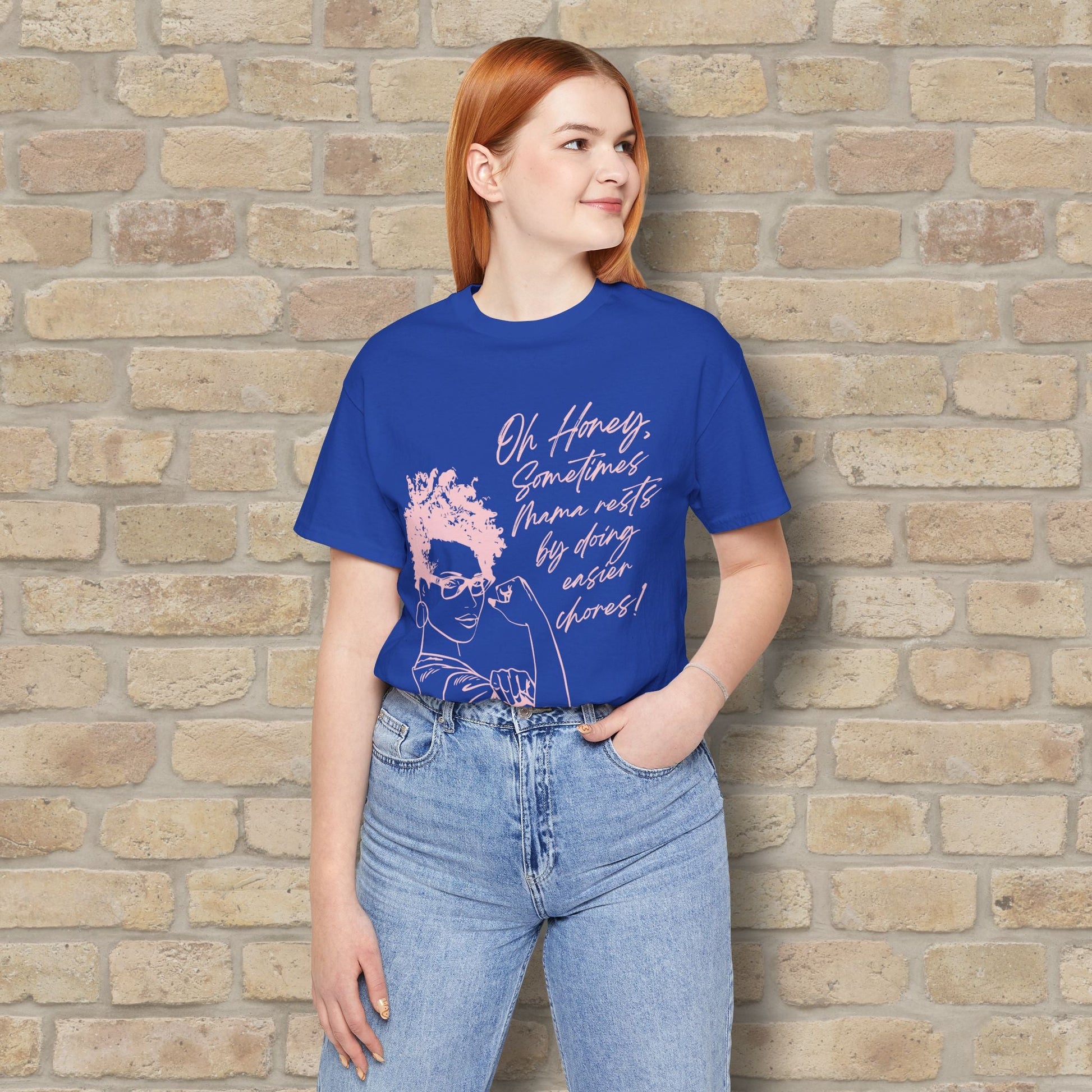 Graphic & Text Mama Rests By Doing Easier Chores Tee - Vibrant Styles