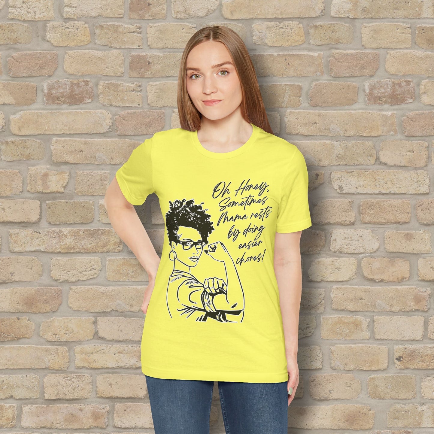 Graphic & Text Mama Rests By Doing Easier Chores Tee - Vibrant Styles