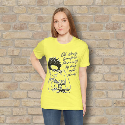Graphic & Text Mama Rests By Doing Easier Chores Tee - Vibrant Styles