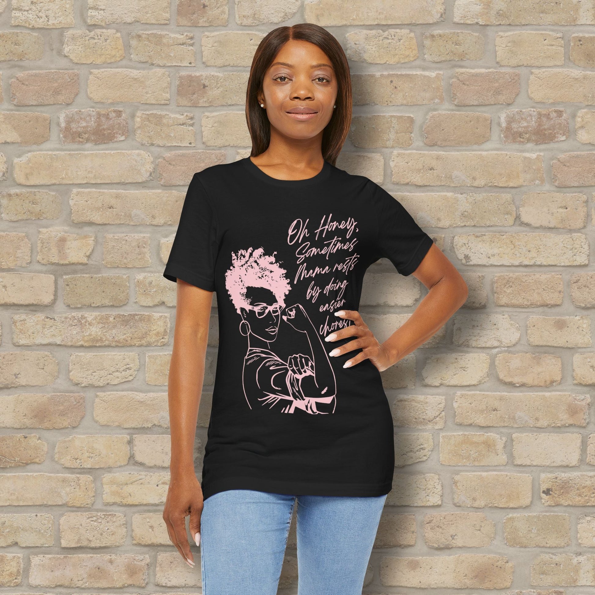 Graphic & Text Mama Rests By Doing Easier Chores Tee - Vibrant Styles