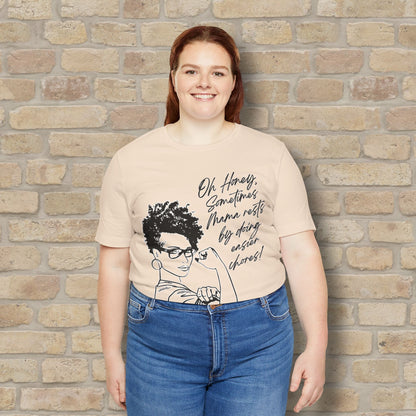 Graphic & Text T-Shirts Mama Rests By Doing Easier Chores Tee - Vibrant Styles